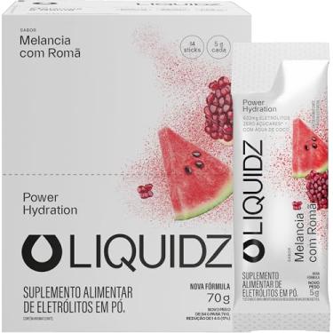 Imagem de LIQUIDZ - Eletrólitos Sem Açúcares - Sabor Melancia com Romã - Kit 1 Caixa - 14 sachês