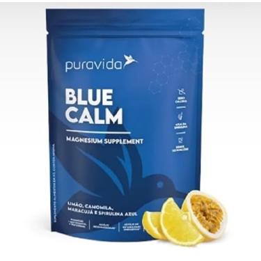 Imagem de Blue Calm Sabor de Limão,Camomila,Maracujá e Spirulina Azul de 250g-Pura Vida