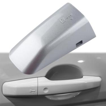 Imagem de FINMOKAL Tampa da maçaneta da porta do lado do motorista dianteiro direito compatível com Range Rover Sport 2013-2021/Evoque/LR Discovery Sport/ LR5#LR040307 (cinza brilhante)