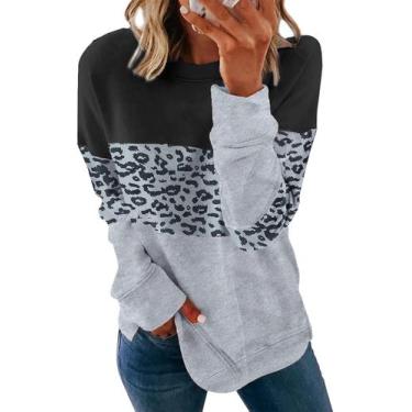 Imagem de Moletom SWEET POISON preto colorido com estampa de leopardo feminino