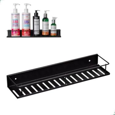 Imagem de Suporte Porta Shampoo de Parede para Banheiro Prateleira Organizador em Aço (Preto)