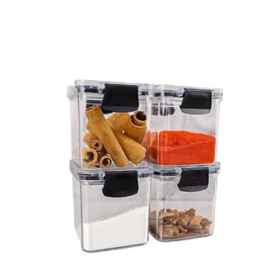 Imagem de Monte Seu Kit Pote Hermético Para Mantimentos De Cozinha Dispensa Armário Plástico(4un - 260ml)