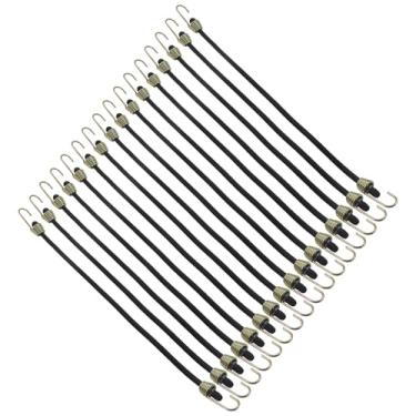 Imagem de LifCratms 16 cabos elásticos pretos resistentes com ganchos, mini cordão elástico de borracha de 26 cm, alça elástica para acampamento ao ar livre, barracas, bagagens, suportes de teto, lonas de carro