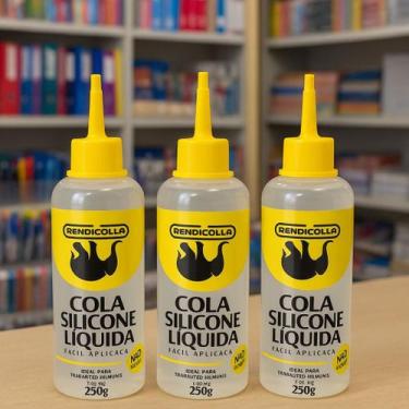 Imagem de Kit 3 Colas Silicone Líquida Rendicolla 250g  Secagem Rapida