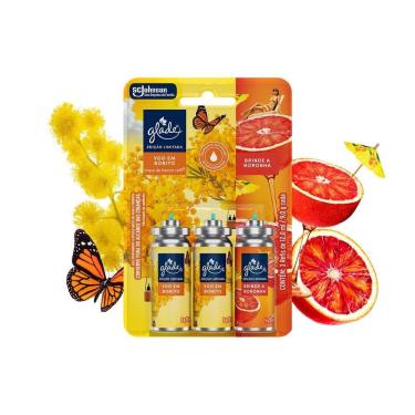Imagem de Kit 2 Odorizadores de Ambiente Voo em Bonito + 1 Noronha Glade Toque de Frescor 12ml Cada Refil