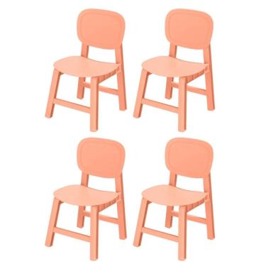 Imagem de Kit 4 Cadeiras Infantil Pipa Rivatti 38,5cm Pp Pêssego