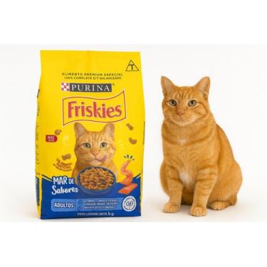Imagem de Ração Purina Friskies 1kg Gatos Atum Salmão Camarão - mimos pet