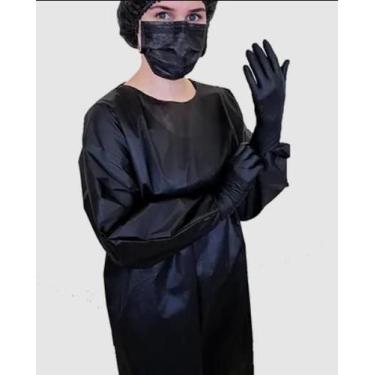 Imagem de 10 Avental 100 Touca Sanfonada Descartável Preto ou rosa  Protdesc, Pr