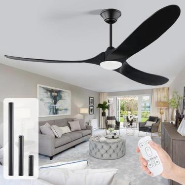 Imagem de Ventilador de teto AUNLPB 178cm Wooden Blades DC Motor Light