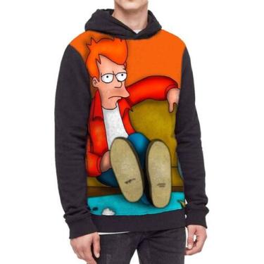 Imagem de Moletom Com Capuz Philip J. Fry Futurama Ref:699 - smoke, Preto, GG