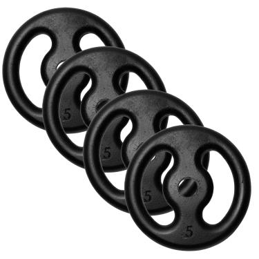 Imagem de Kit 4 Anilhas 5kg Fitness Ferro Pintada Academia Treino 20kg