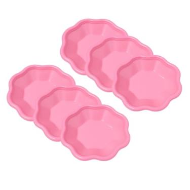 Imagem de Kit 6 Prato Infantil Escolar 550ml Plástico Merenda Lanche (Rosa)