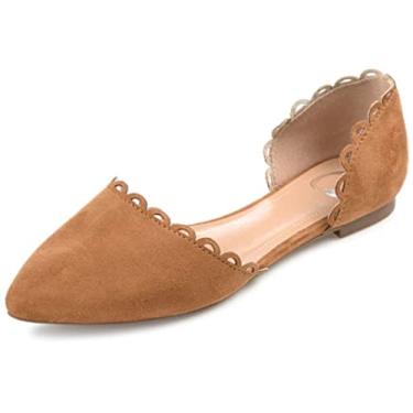 Imagem de Journee Collection Womens Jezlin Flats with Almond-Toe and Slip-On Design, Cognac, 8.5