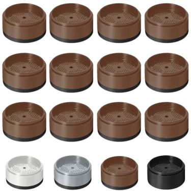 Imagem de Elevadores de cama 2.5 cm, 5.1 cm, 7.6 cm, 10.2 cm resistente, elevador de móveis ajustável para mesa, sofá, poltrona, geladeira, máquina de lavar, blocos empilháveis para elevação de cama (marrom