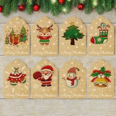 Imagem de Etiquetas adesivas de Natal, 300 peças de etiquetas adesivas para embrulho de presentes, caixas, bolsas, envelopes