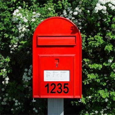 Imagem de Adesivo refletivo de 10 cm para caixa de correio, pacote com números, vinil, à prova d'água, adesivos para lixeiras domésticas externas 0-9