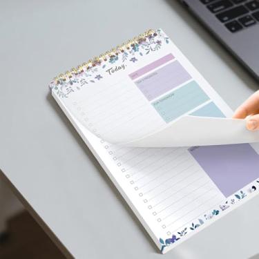 Imagem de Bloco de notas para fazer agenda diária bloco de notas B5 espiral com agenda organizadora lista de tarefas para escritório em casa (roxo, 26,2 x 16,5 cm)