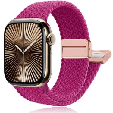 Imagem de Pulseira trançada magnética para Apple Watch séries 11 10 9 8 7 6 5 4 3 / SE/Ultra 3 de 40 mm, 44 mm, 46 mm, 42 mm, 38 mm, 41 mm, 45 mm, 49 mm, 49 mm