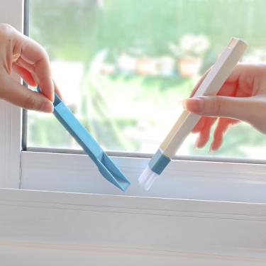 Imagem de 3 conjuntos de mini escovas de limpeza para janela, ranhura, chão, ranhura, teclado, ferramentas de limpeza doméstica, branco
