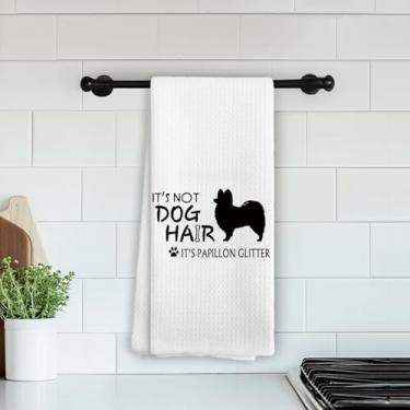 Imagem de Toalhas de cozinha engraçadas Papillon, presentes de cachorro Papillon, It's Not Dogs Hair Toalhas de chá engraçadas de mão para cozinha, banheiro, presentes de mãe para amantes de cães, 40,6 x 61 cm