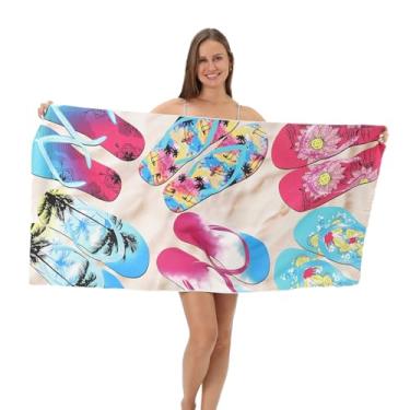 Imagem de Toalha de praia de microfibra com estampa de paisagem tropical à beira-mar estampa de ônibus de palma motocicleta praia piscina toalha absorvente de férias de verão acampamento cobertor essencial de