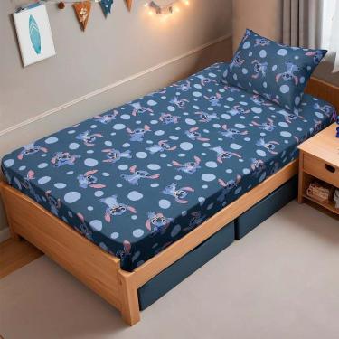 Imagem de Jogo De Cama Solteiro 2 Pçs Stitch Disney Kids 70% Algodão 30% Poliéster Stitch Pedras