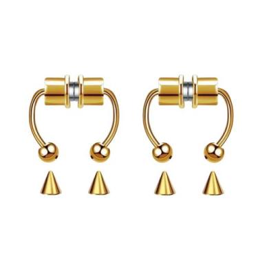 Imagem de Kit 2 Piercing Magnético De Nariz Septo Falso - Outlet Boxe, Dourado