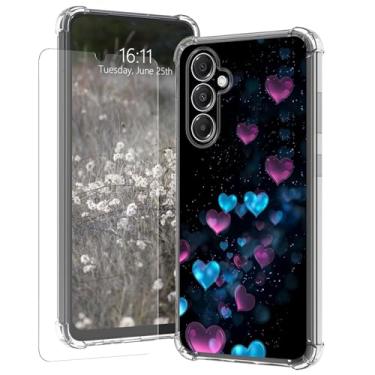 Imagem de Capa transparente para Samsung Galaxy A16 5G de 6,7 polegadas com protetor de tela para mulheres e meninas [antiamarelamento] [proteção contra quedas] Capa protetora fina de silicone macio TPU
