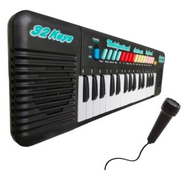 Imagem de Teclado Musical Infantil, 8 Teclas, Piano Eletrônico a Pilha, Plástico, Médio, Vermelho e Verde, para Bebês a Partir de 18 Meses, com 8 Configurações