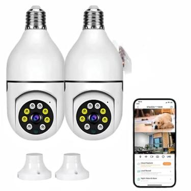 Imagem de Kit 2 Câmera Segurança Prova D'água Infravermelho Lâmpada Externa 360 Sem Fio Wifi 2.4G G4