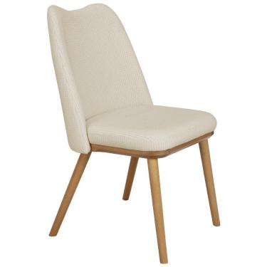 Imagem de Cadeira Estofada Macrame Pes Madeira Amendoa Nacc Macrame Amendoa