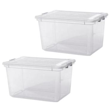 Imagem de Kit c/2 Caixa Multiuso Organizadora Brinquedos 50L Plástico - Plasvale