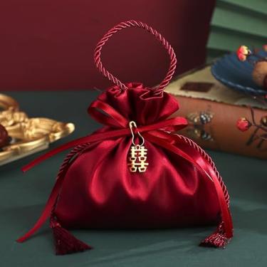 Imagem de Double Happiness Chinese style Pendant Tassel Wedding Candy Bags Drawstring Lucky Pouch lembrancinhas de festa, estilo 1