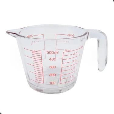 Imagem de 2X Jarra Copo Medidor De Vidro Graduada 500Ml Com Alça