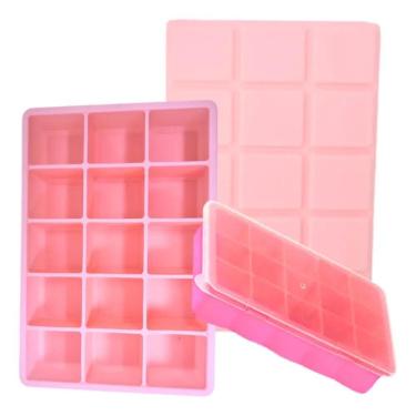 Imagem de Forma Gelo Silicone Cubos Drink Papinha Fruta Tampa