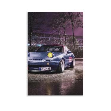 Imagem de Jdm Car Mx5 Neon modificado neon pôsteres de carro para quarto carro decoração de parede para decoração de quarto masculino tela estética impressões de arte de parede pinturas emolduradas sem moldura