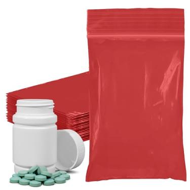 Imagem de PUREVACY Sacos vermelhos com zíper para embalagem, 7 x 12 cm. Pacote com 1000 sacos de plástico. Sacos de plástico recicláveis. Sacos de zíper de polietileno de 2 mm de espessura. Saco reciclável com