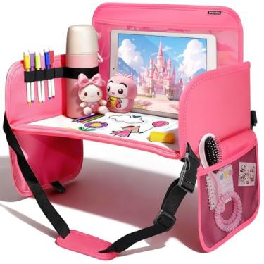 Imagem de Drsvabze Bandeja de viagem infantil para carro – Bandeja de assento de carro para viagens infantis, itens essenciais de viagem, mesa de assento de carro para atividades de viagem – Organizador de mesa