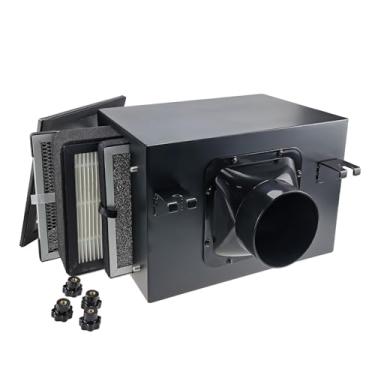 Imagem de Caixa de filtro em linha de entrada de ar fresco de 15 cm com 3 camadas de carvão ativado pré-filtro e filtro HEPA Sistema HVAC Aquecimento e ventilação de resfriamento