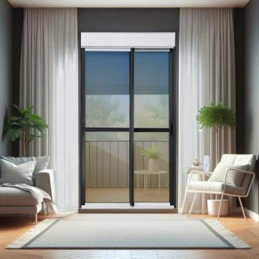 Imagem de Porta de Correr com Persiana integrada 2 Folhas Móveis 220 X 150 Elite