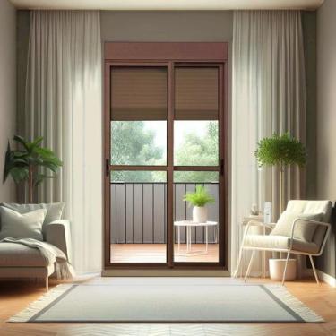 Imagem de Porta de Correr com Persiana integrada 2 Folhas Móveis 220 X 150 Elite