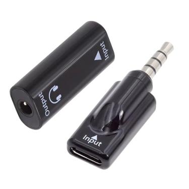 Imagem de NFHK 2 peças/lote USB-C fêmea tipo C para placa de som auxiliar e microfone de áudio macho e fêmea de 3,5 mm adaptador de 16 bits 48 kHz compatível com laptop, tablet, telefone