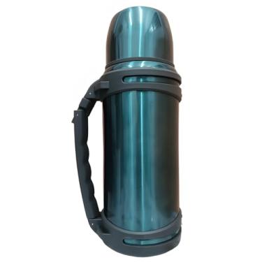 Imagem de Garrafa Térmica de Aço Inoxidável 1.5L | Alta Capacidade | Portátil e Moderna A Vácuo (Verde-esmeralda)