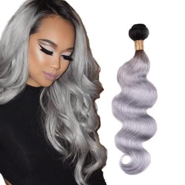 Imagem de Pacote de cabelo Freiuoke Grey Ombre Body Wave Brazilian 60cm