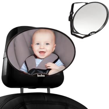 Imagem de Espelho Retrovisor Interno Para Carro Bebê Conforto Cadeirinha Oval Ajustável Banco Traseiro Buba