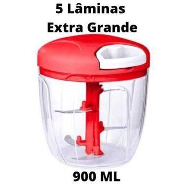 Imagem de Processador Triturador Alimentos Manual Alho Cebola Legumes Carnes Gra