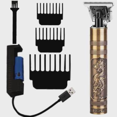 Imagem de Maquina Acabamento Cabelo Barbeiro Profissional Dourada DRAGÃO - MKB