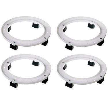 Imagem de Kit 4 Suportes Botijão de Gás C/ Rodas Branco 28,5x5Cm - Nitron