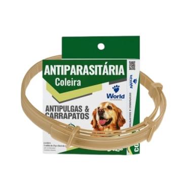 Imagem de Coleira Antiparasitária World Para Cães Proteção Contra Pulgas E Carrapatos
