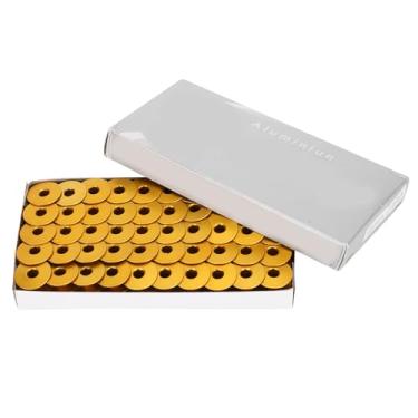 Imagem de 100 unidades de bobinas de máquina de costura peças de reposição de alumínio de alta qualidade para carros planos e máquinas de costura de bordado amarelo bronze azul verde (Amarela)